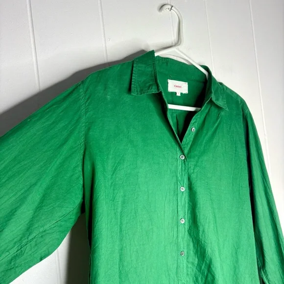 XIRENA BEAU ENAMEL SHIRT Green Cotton Women’s Size Small Casual Lightweight - Picture 5 of 6